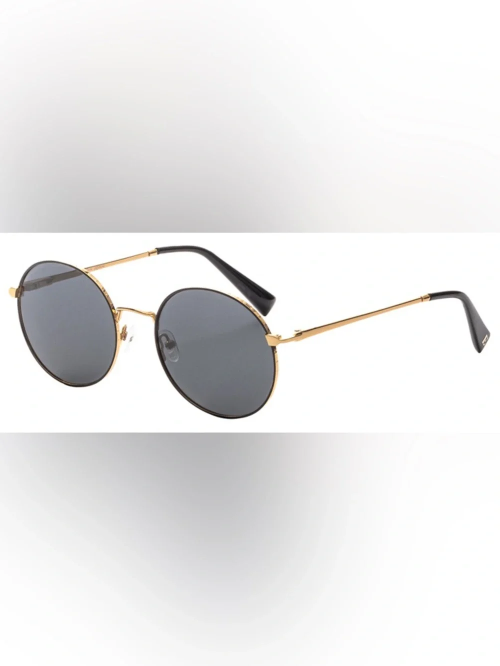 Elton John Round Gold Frame Sunglasses with Black Lenses PR26-9